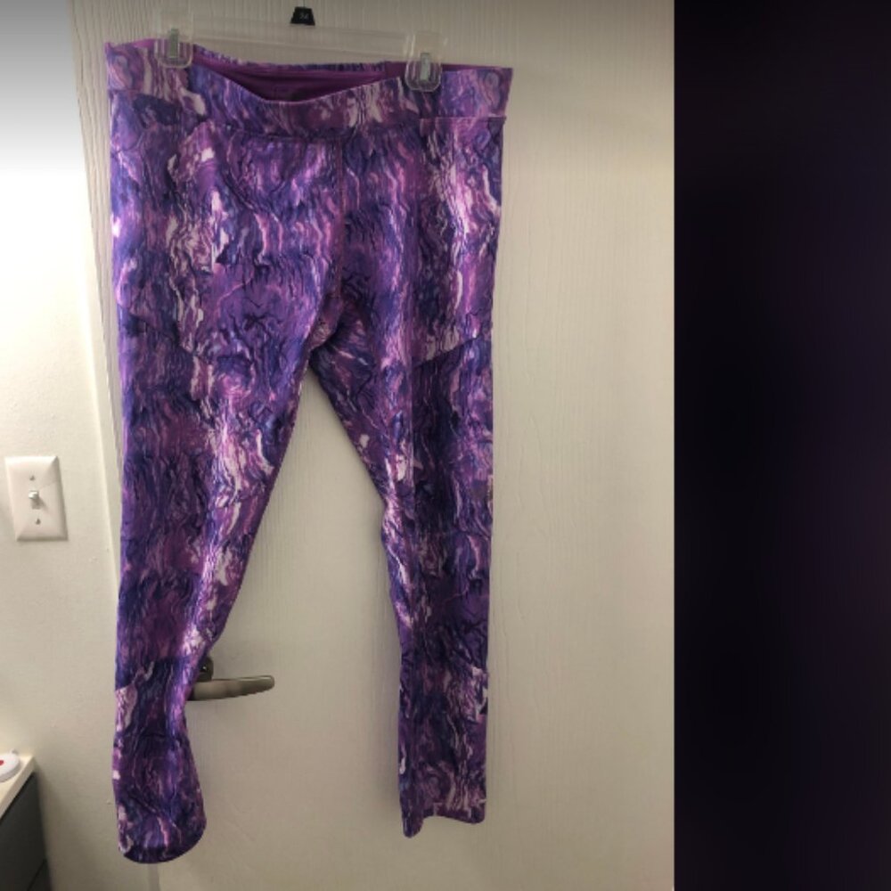 The North Face Women's Motus Tights Purple Marble Print Sz XL